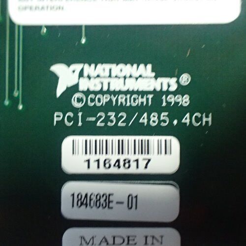 National Instruments PCI-232/485, 777642-04 PCI Card, PCI-232/4, 184683e-01