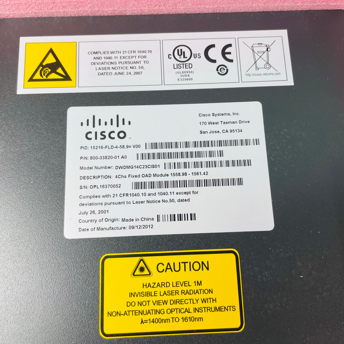 Cisco 15216-FLD-4-58.9 ONS 4-Channel OADM Module