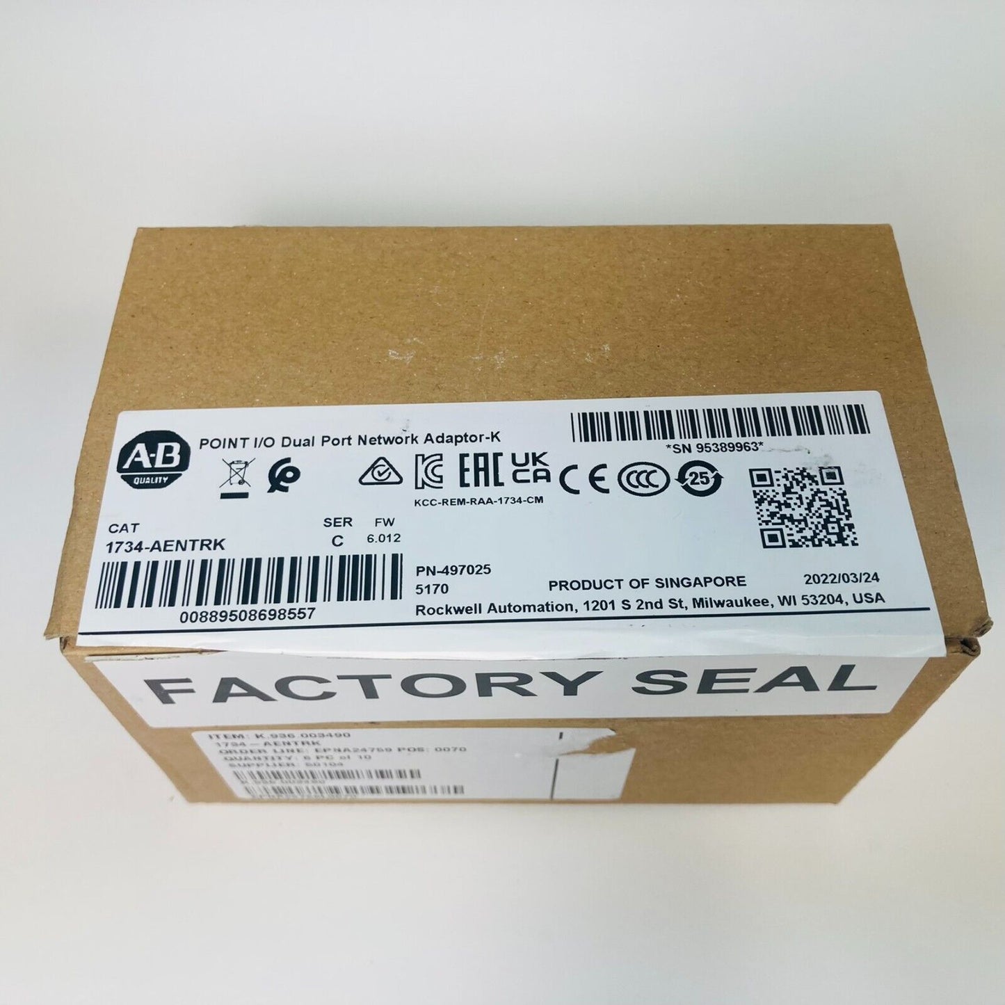 2022 Allen Bradley 1734-AENTRK Network Adapter