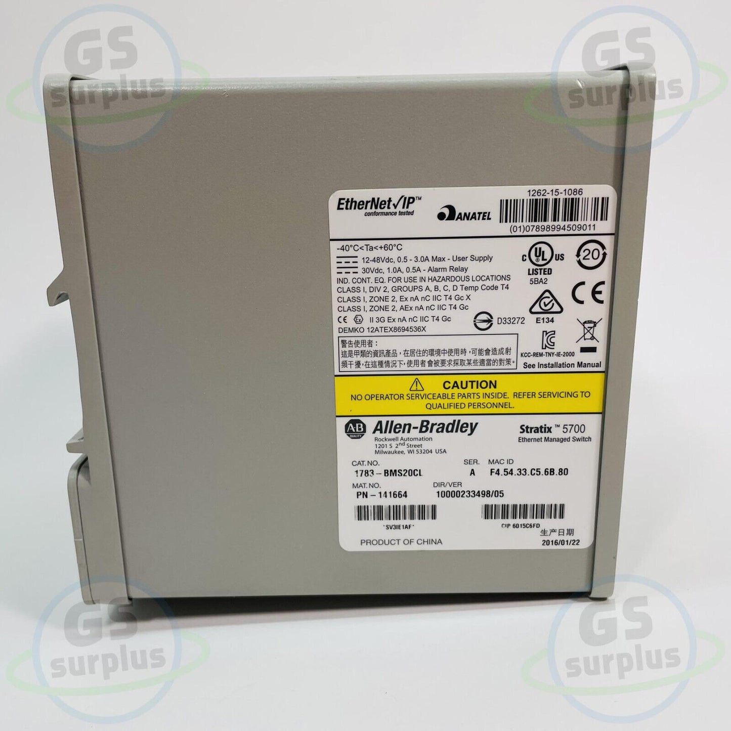 Allen Bradley 1783-BMS20CL /A Stratix 5700 Managed Switch