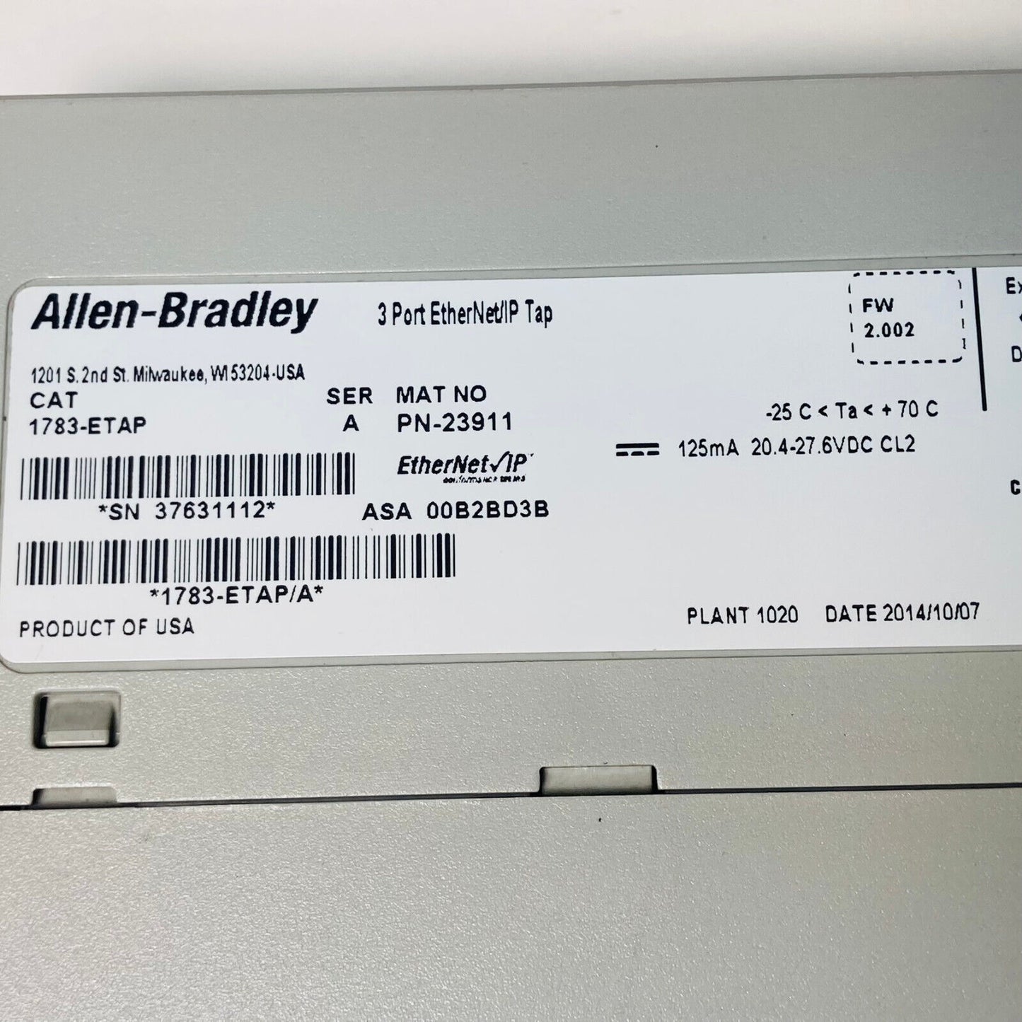 Allen Bradley 1783-ETAP / 1783ETAP 3 Port EtherNet/IP Tap