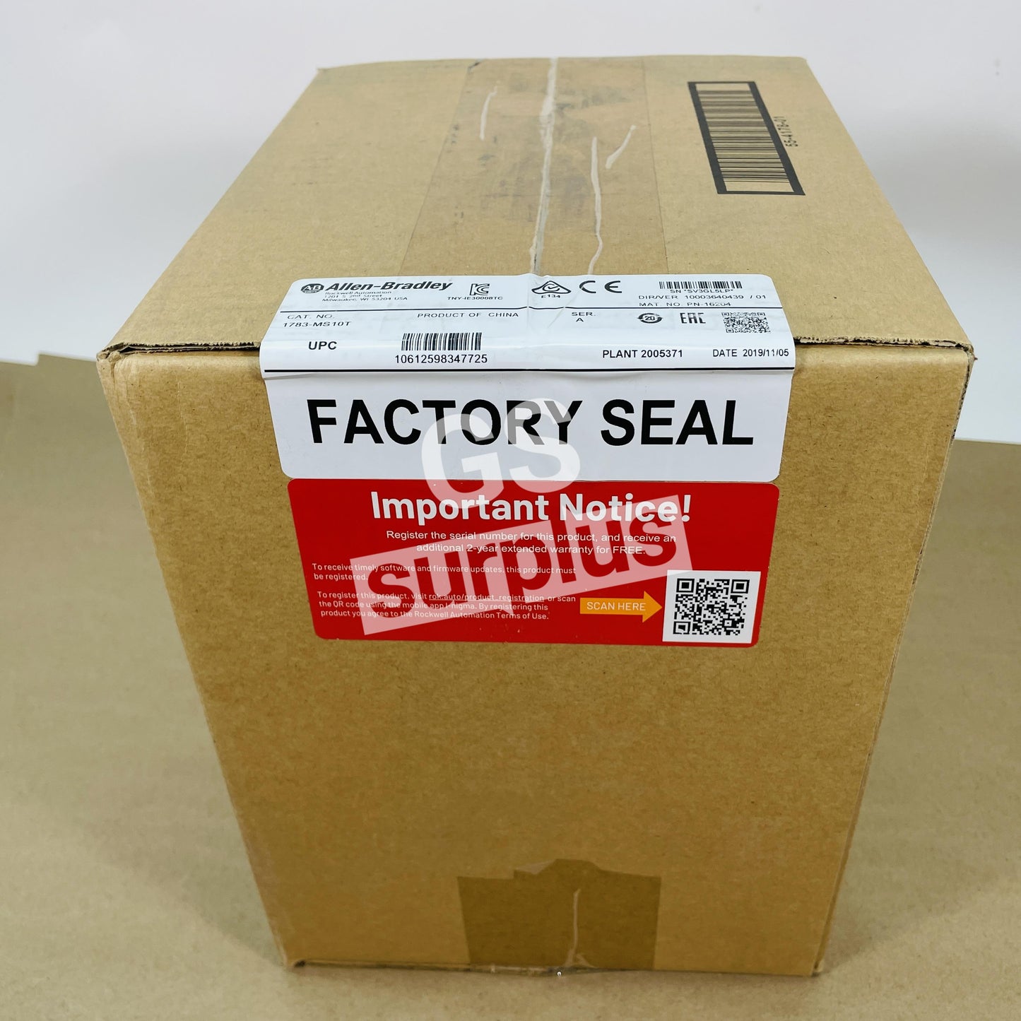 Allen Bradley 1783-MS10T /A Stratix 8000 ENet Switch 10-P Cooper