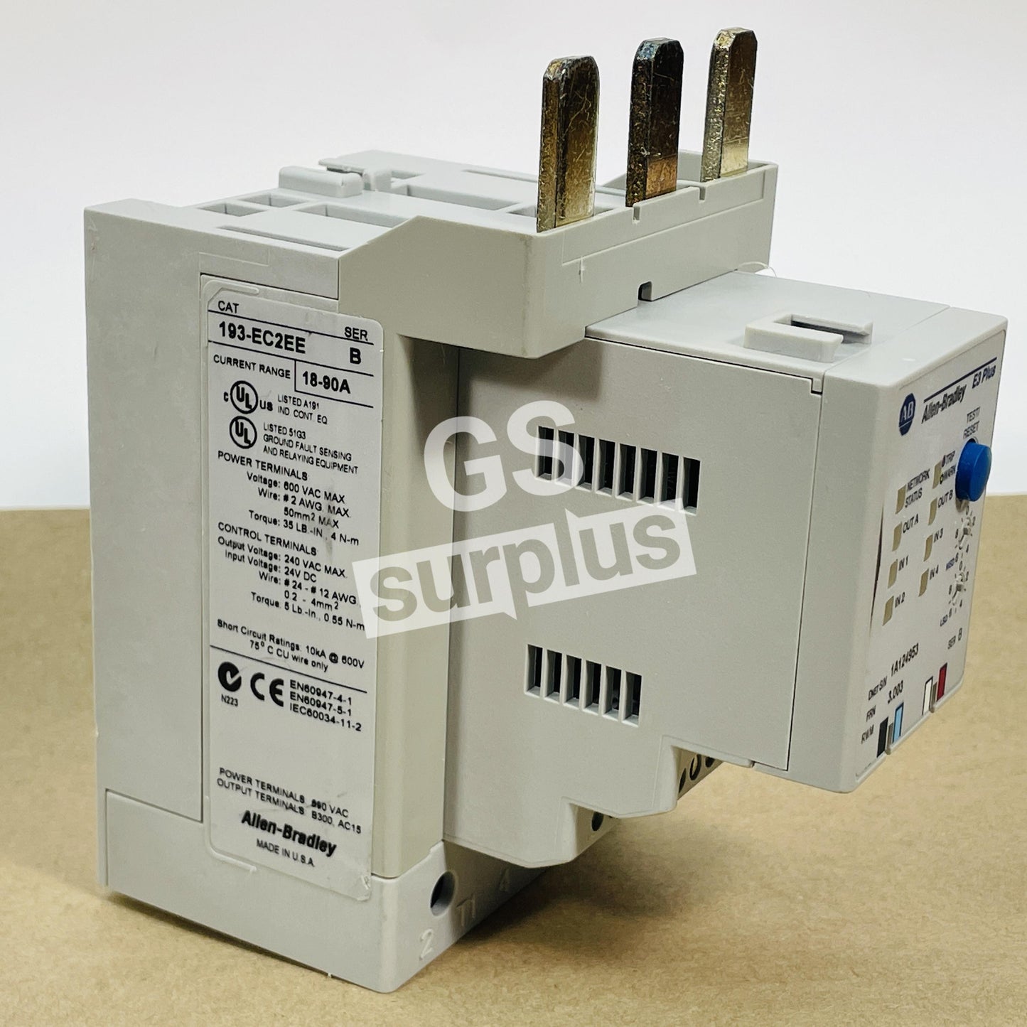 ALLEN BRADLEY 193-EC2EE /B Overload Relay 18 - 90 Amp