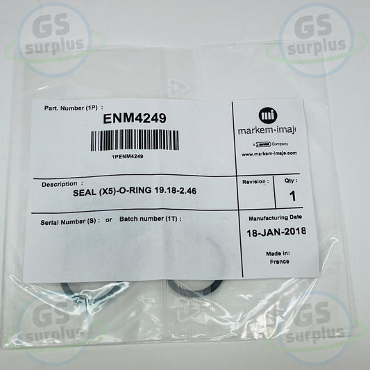 Markem Imaje ENM4249 Seal (x5) O-Ring 19.18-2.46