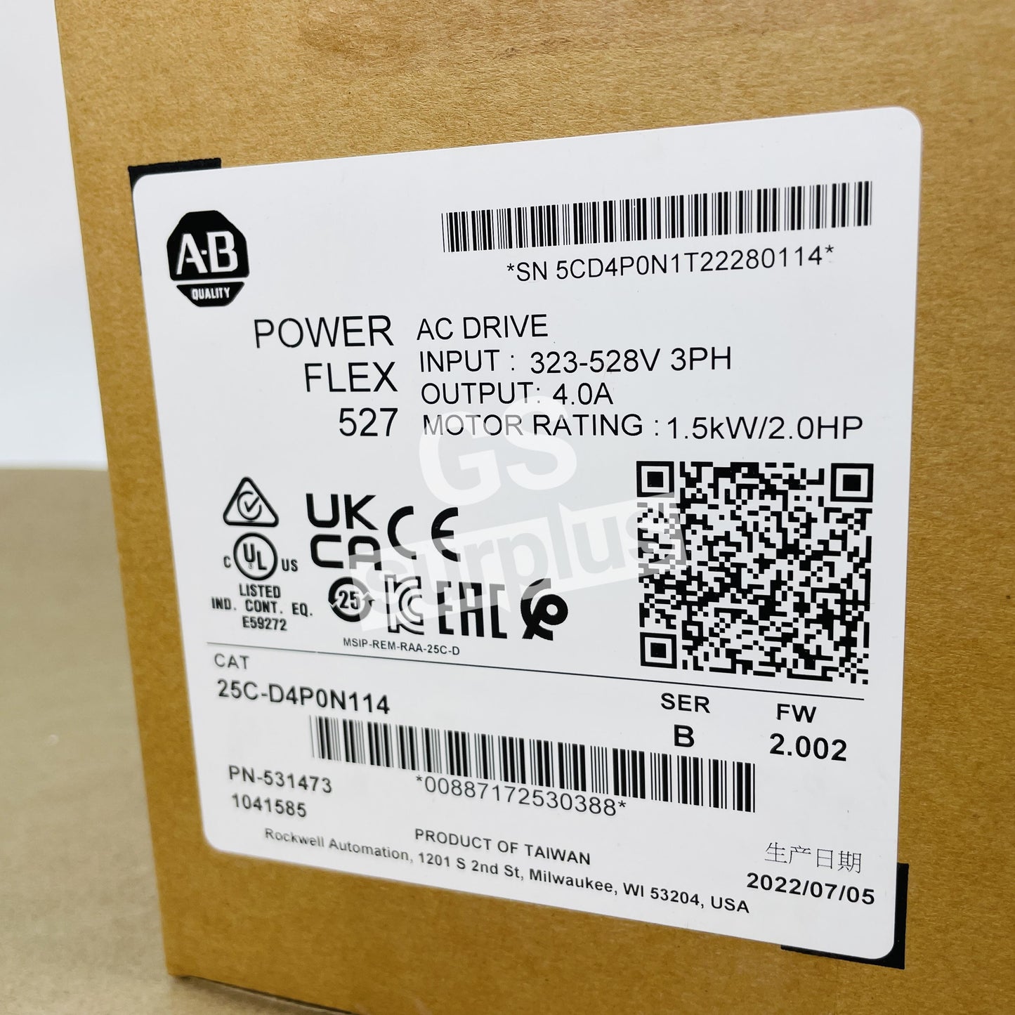 ALLEN BRADLEY 25C-D4P0N114 /B