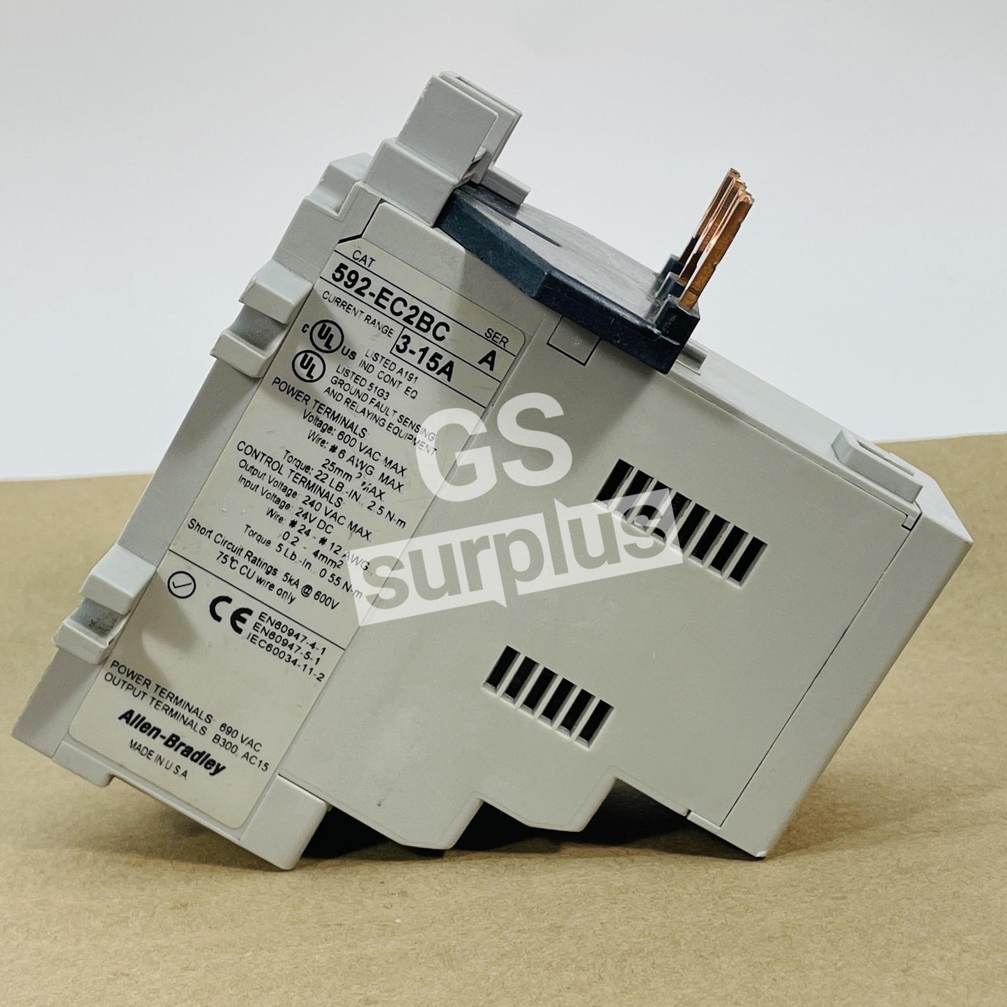 ALLEN BRADLEY 592-EC2BC /A E3 Plus 3 - 15 Amp Overload Relay