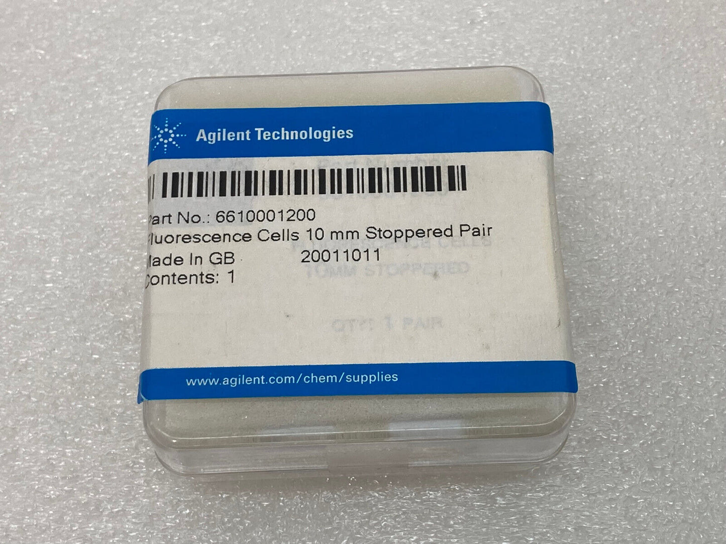 Agilent Fluorescence Cells 10mm Stoppered Pair, 6610001200