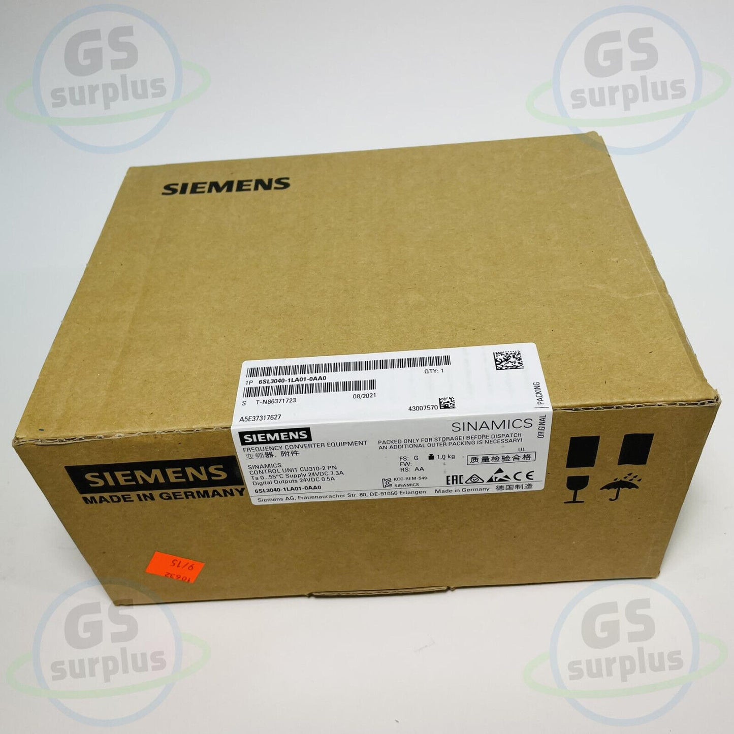 SIEMENS 6SL3040-1LA01-0AA0 SINAMICS S120 CONTROL UNIT CU310-2 PN