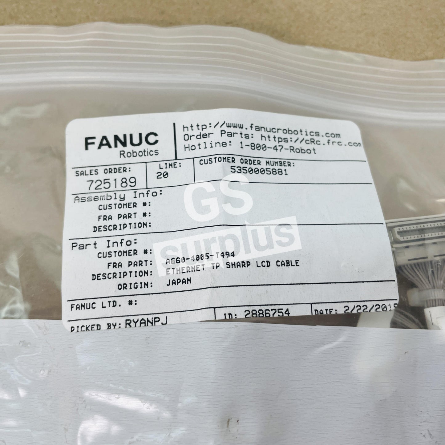 FANUC A660-4005-T494 Teach Pendant Display Line