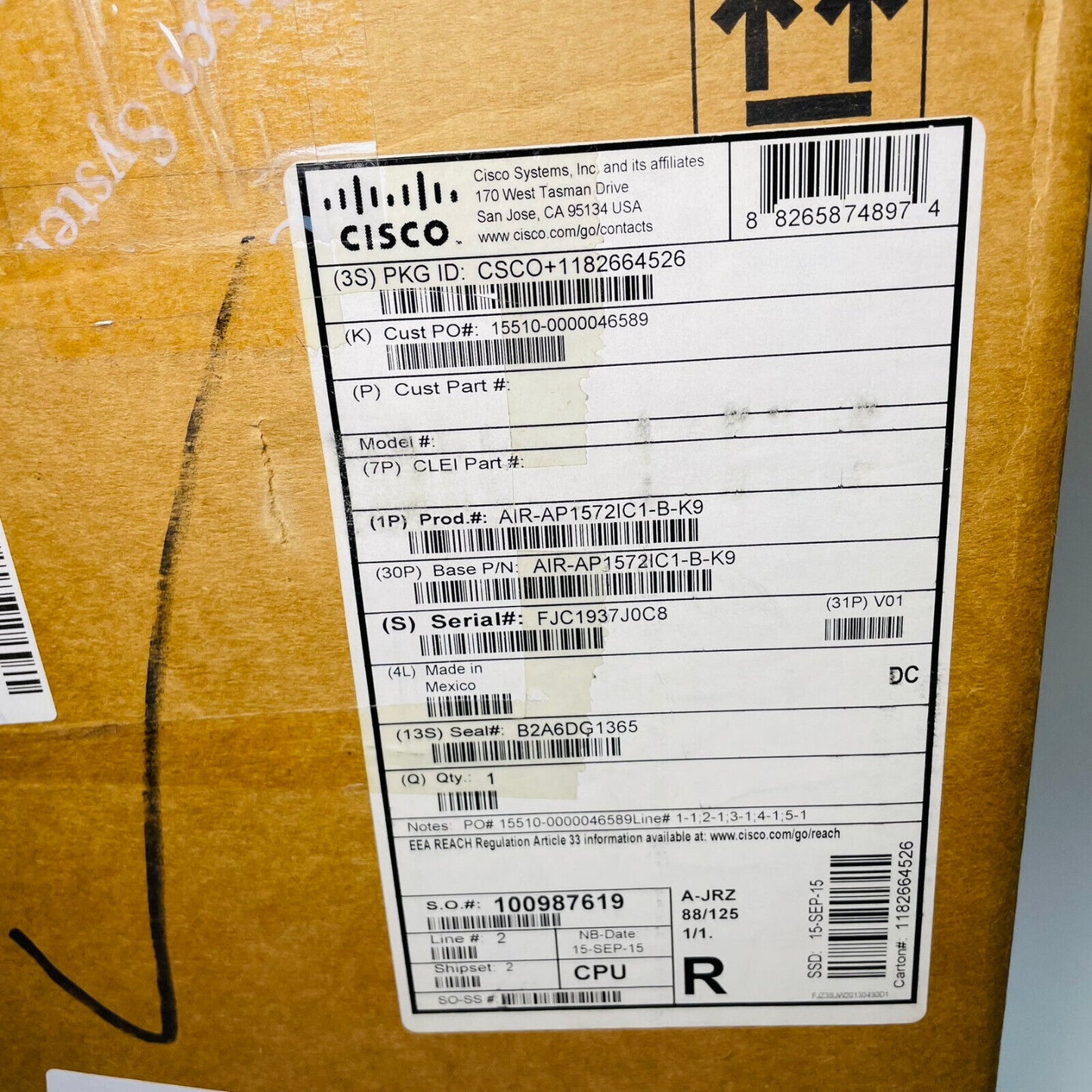 Cisco AIR-AP1572IC1-B-K9 Aironet 1570 Outdoor DOCSIS3 Wireless Access Point