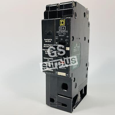 SQUARE D EDB14020EPD CIRCUIT BREAKER, 20 AMP BOLT-ON GROUND TRIP 277 VAC