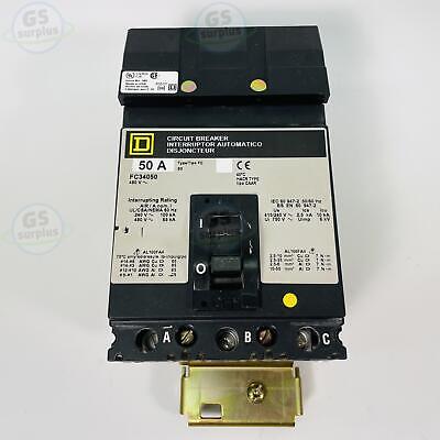 SQUARE D FC34050 Circuit Breaker, 50A 480V 3-Pole