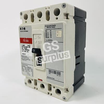 EATON FD3070L Circuit Breaker 70A 600V 3P 18kA FD 35k