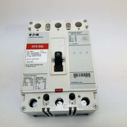 Eaton HFD3035BP10 Circuit Breaker 3P, 35A, 600V
