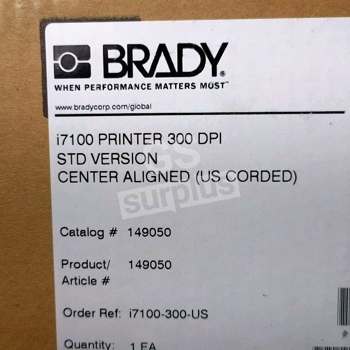 BRADY I7100 300 DPI