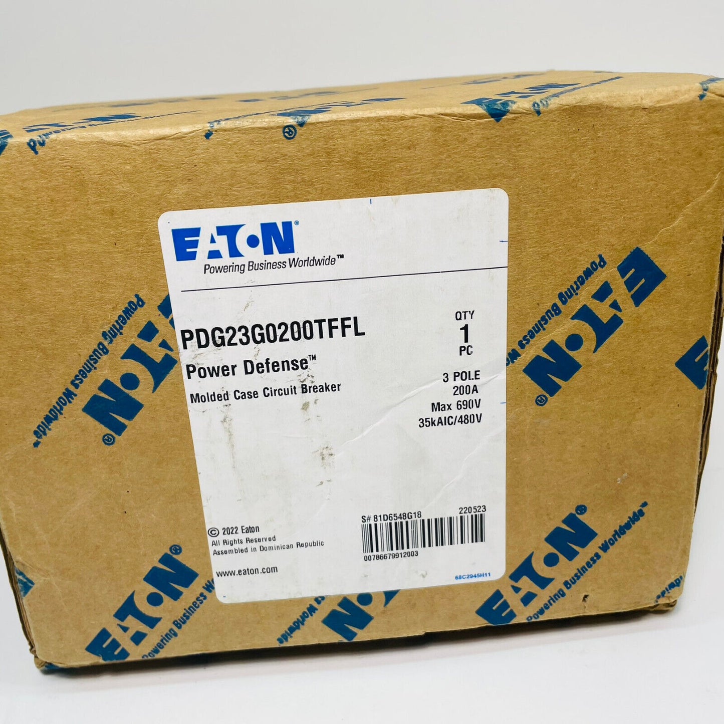 EATON PDG23G0200TFFL 200 AMP 3P CIRCUIT BREAKER