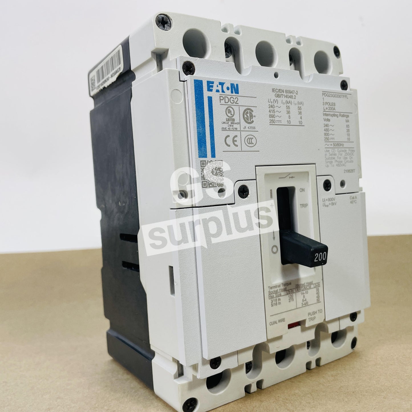 EATON PDG23G0200TFFL 200 AMP 3P CIRCUIT BREAKER