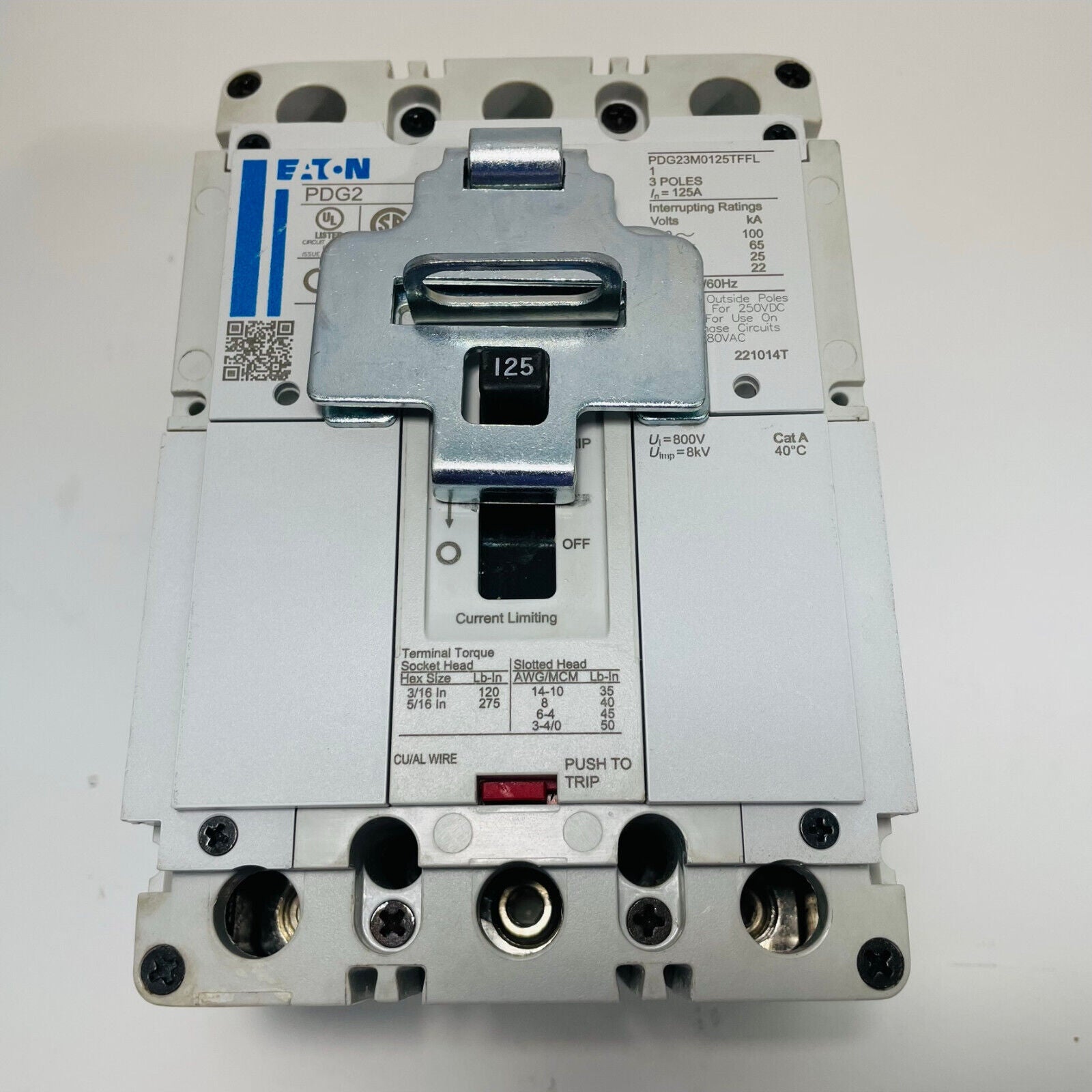 EATON PDG23M0125TFFL Circuit Breaker 125 AMP 600V – GSSurplus Inc.