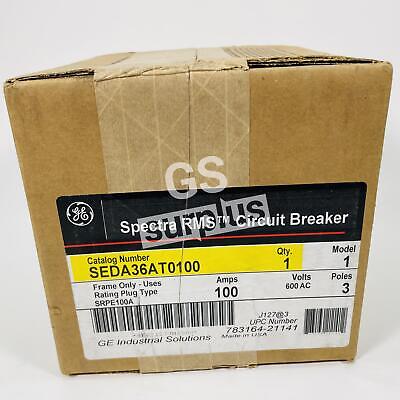 GE SEDA36AT0100 3-POLE 100AMP, 600V CIRCUIT BREAKER