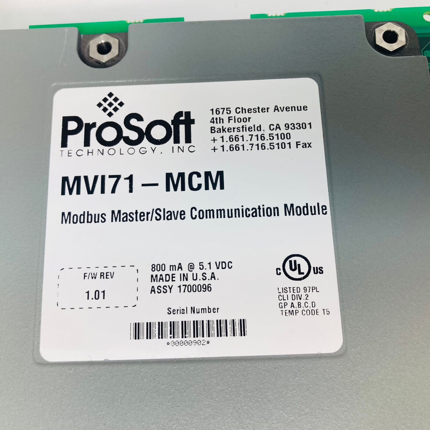ProSoft MVI71-MCM Mobius Master / Slave Communications Module