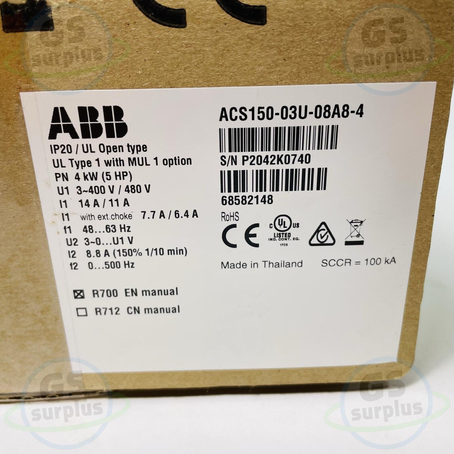 New ABB ACS150-03U-08A8-4