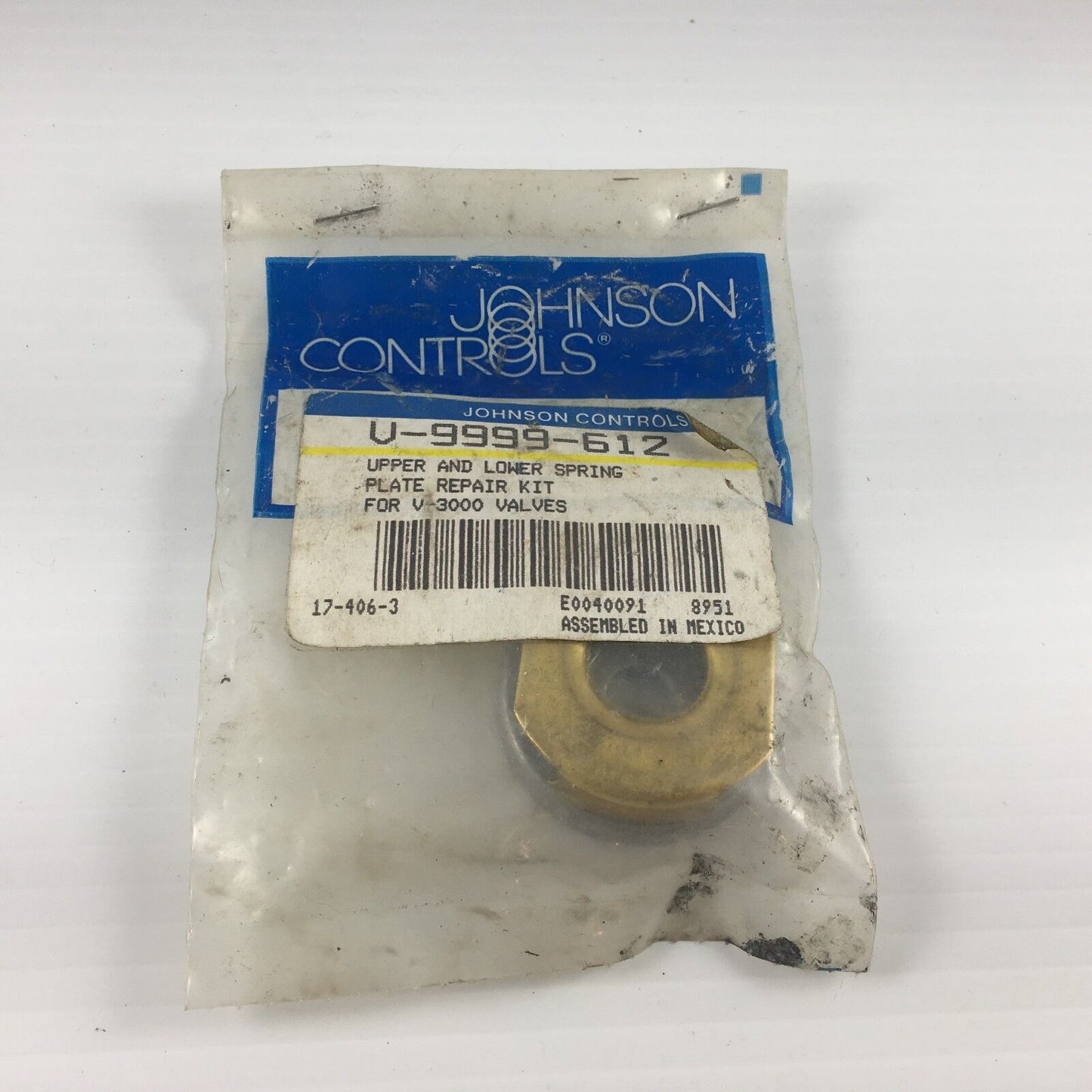 JOHNSON CONTROLS V-9999-612 Spring plate Repair Kit, For V-3000 Valves