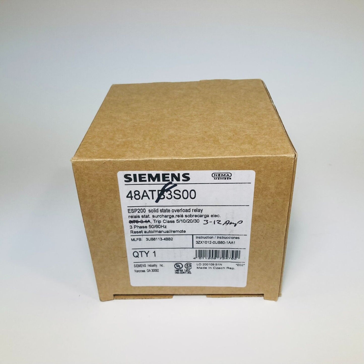 New Siemens 48ATC3S00 ESP200 Overload Relay