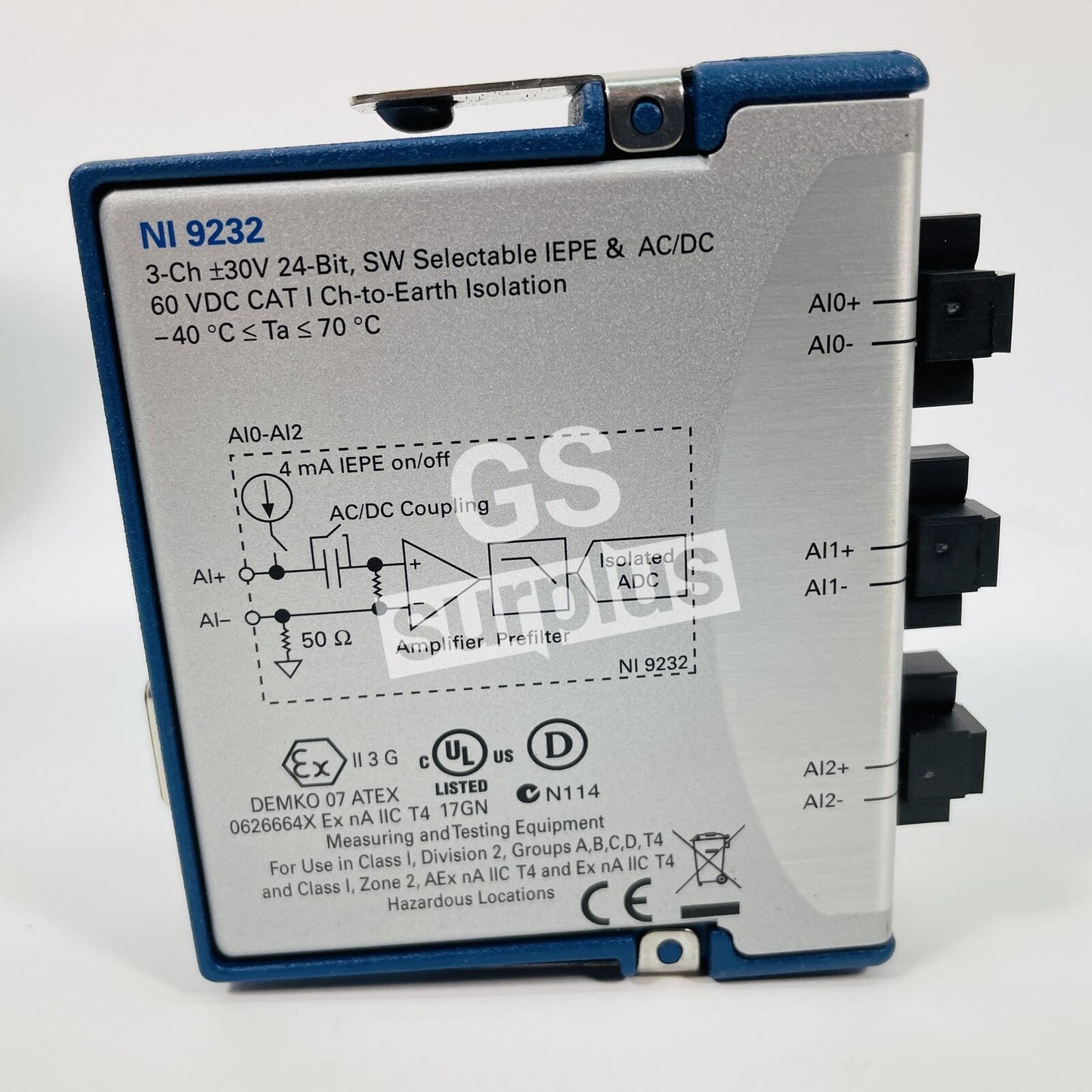 New NATIONAL INSTRUMENTS NI9232 IEPE Analog Input Module, 3Ch, 30V