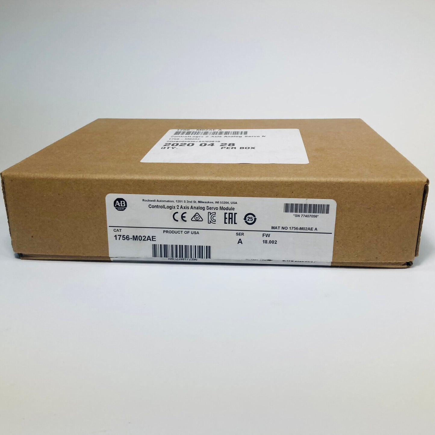 NEW 2019 Allen Bradley 1756-M02AE /A , FW 18.002, Overnight available