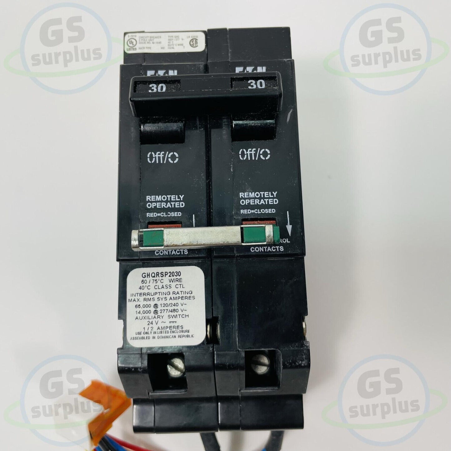 Eaton Cutler-Hammer GHQRSP2030 30A 2P Type GHQ Remote Control Circuit ...