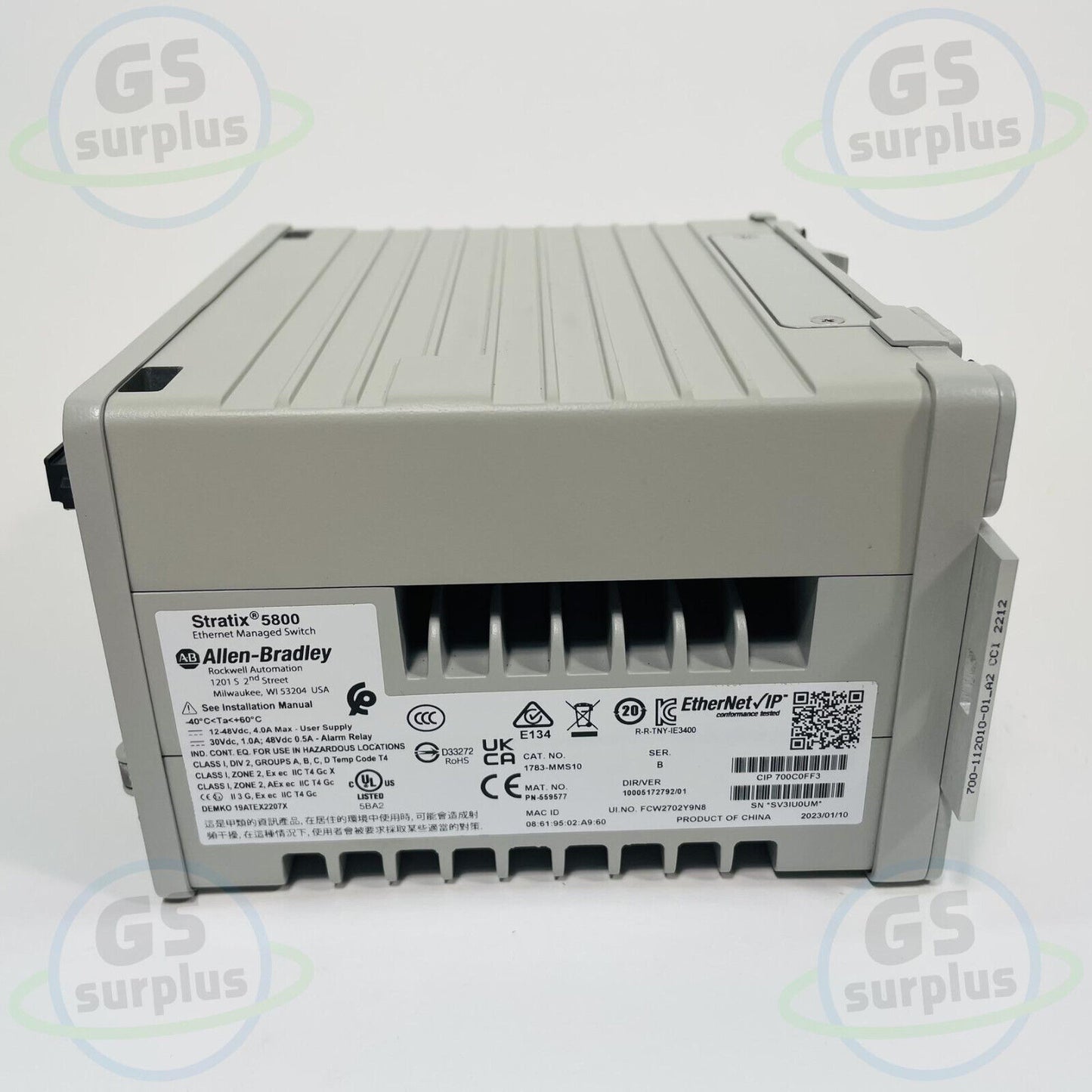 New Allen-Bradley 1783-MMS10 /B Stratix 5800 10 Port Ethernet Managed Switch