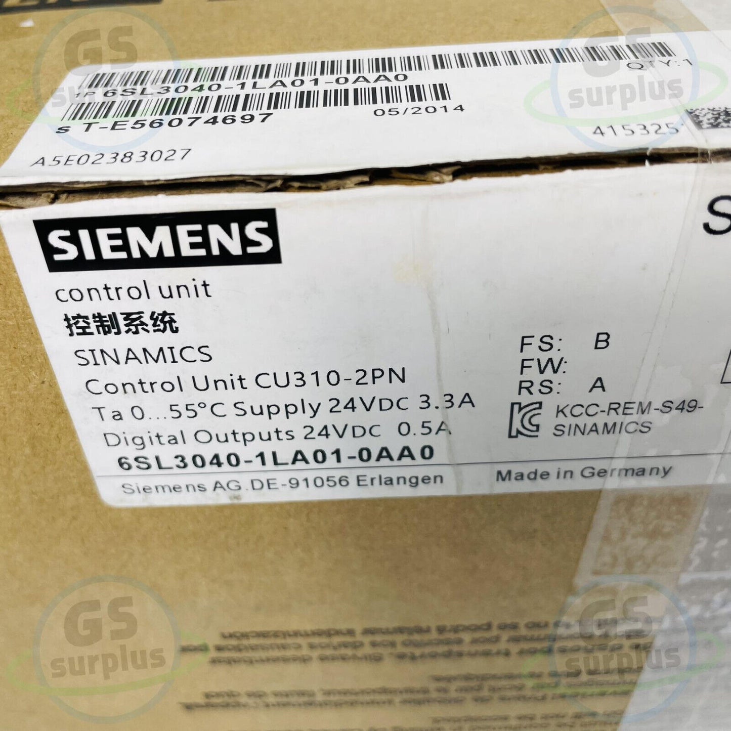 New SIEMENS 6SL3040-1LA01-0AA0 SINAMICS S120 CONTROL UNIT CU310-2 PN