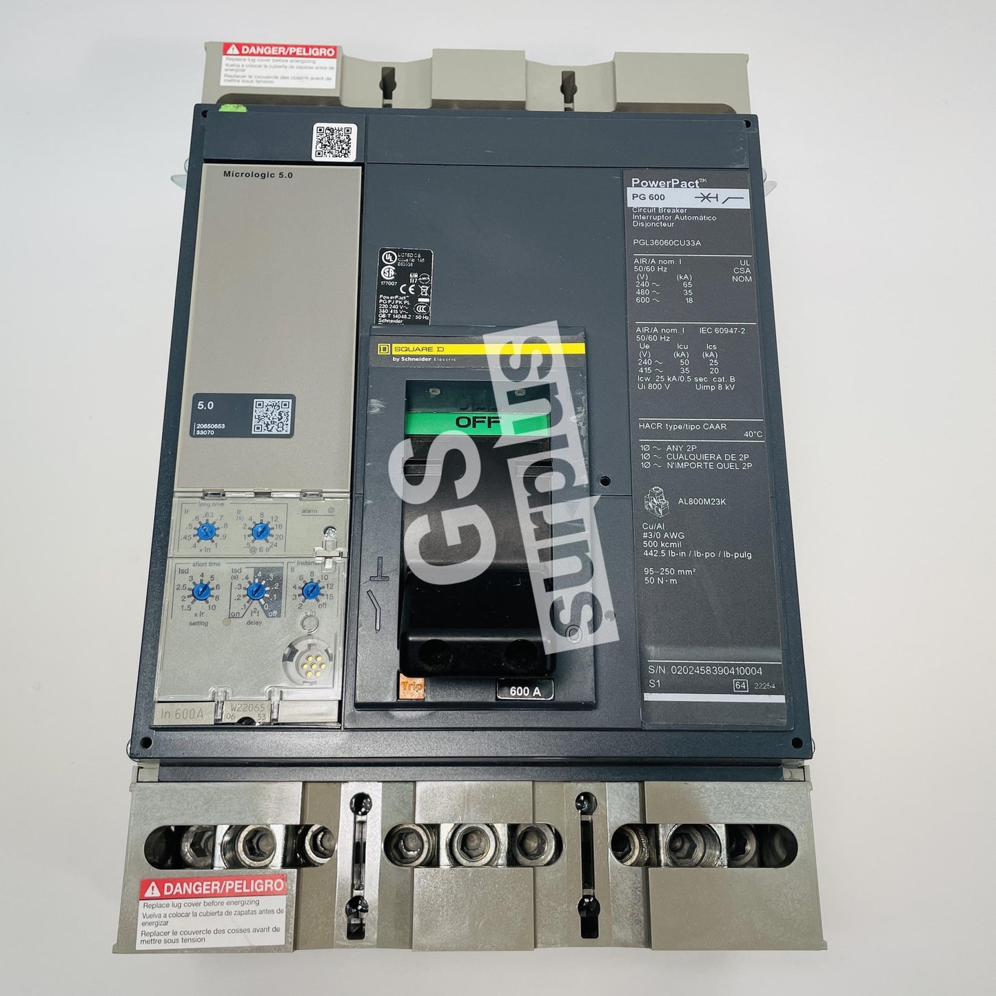 New SCHNEIDER PGL36060CU33A PowerPacT P Circuit Breaker 600A 3Pole 600VAC 18kA