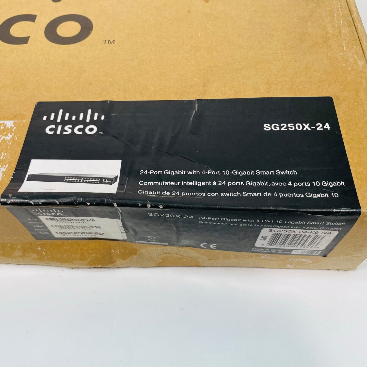 New Cisco SG250X-24-K9-NA 24-Ports Gigabit + 4 x 10GB Smart Switch