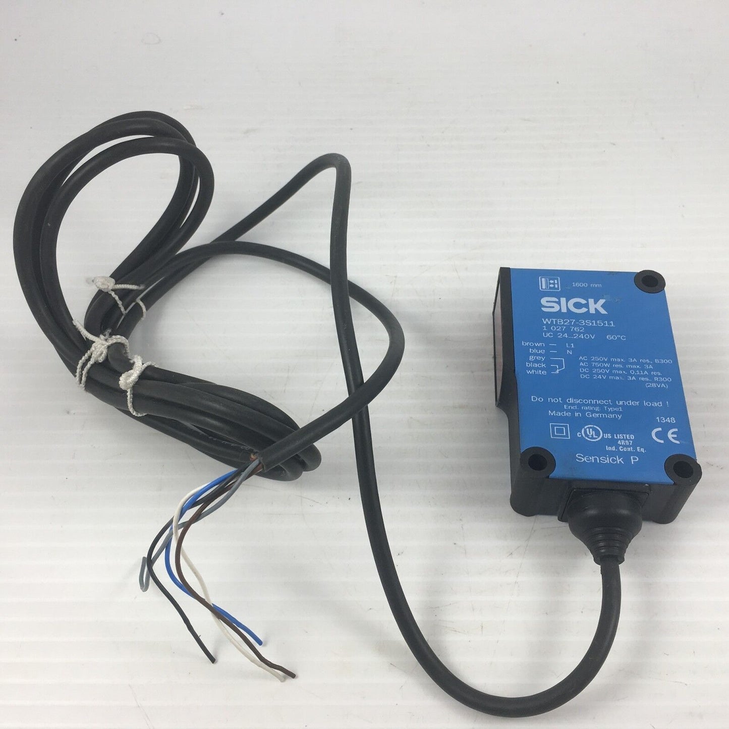 Sick WTB27-3S1511 Photo Sensor, 20-250VAC, 2m Cable