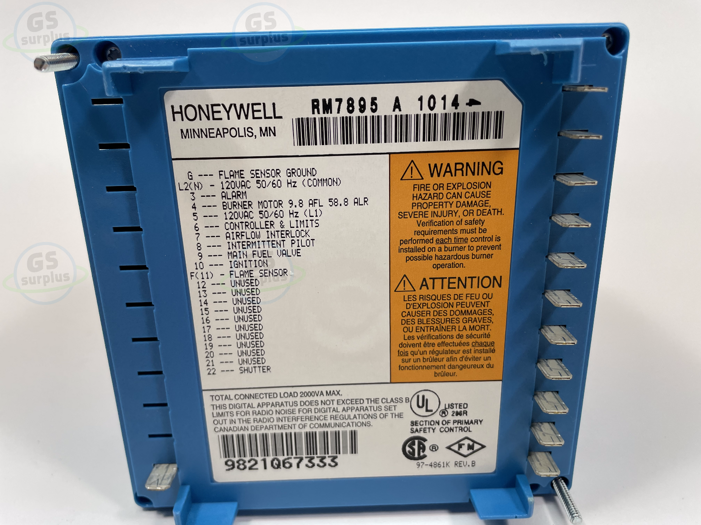 New Honeywell RM7895A1014 On-Off Burner Control