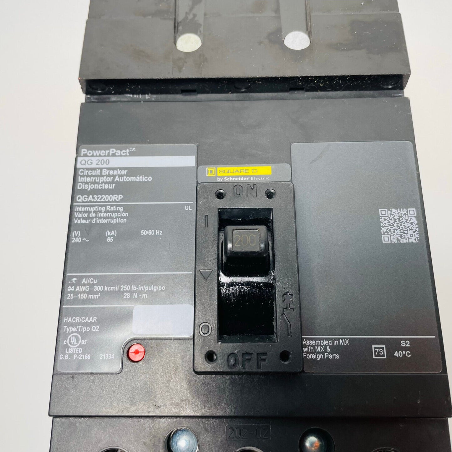 New SQUARE D QGA32200RP PowerPact Circuit Breaker QG 200
