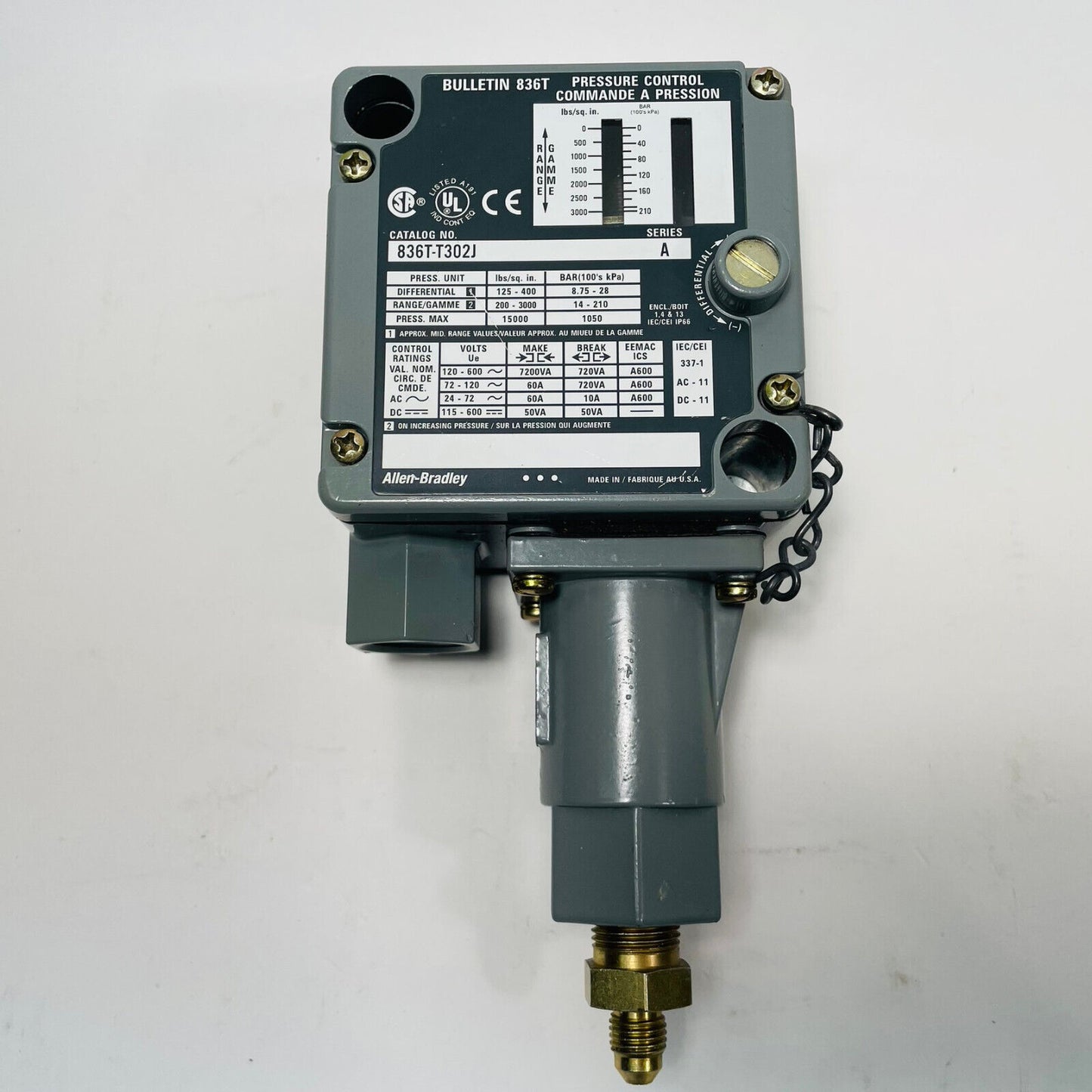 New Allen-Bradley 836T-T302J Pressure Control Switch