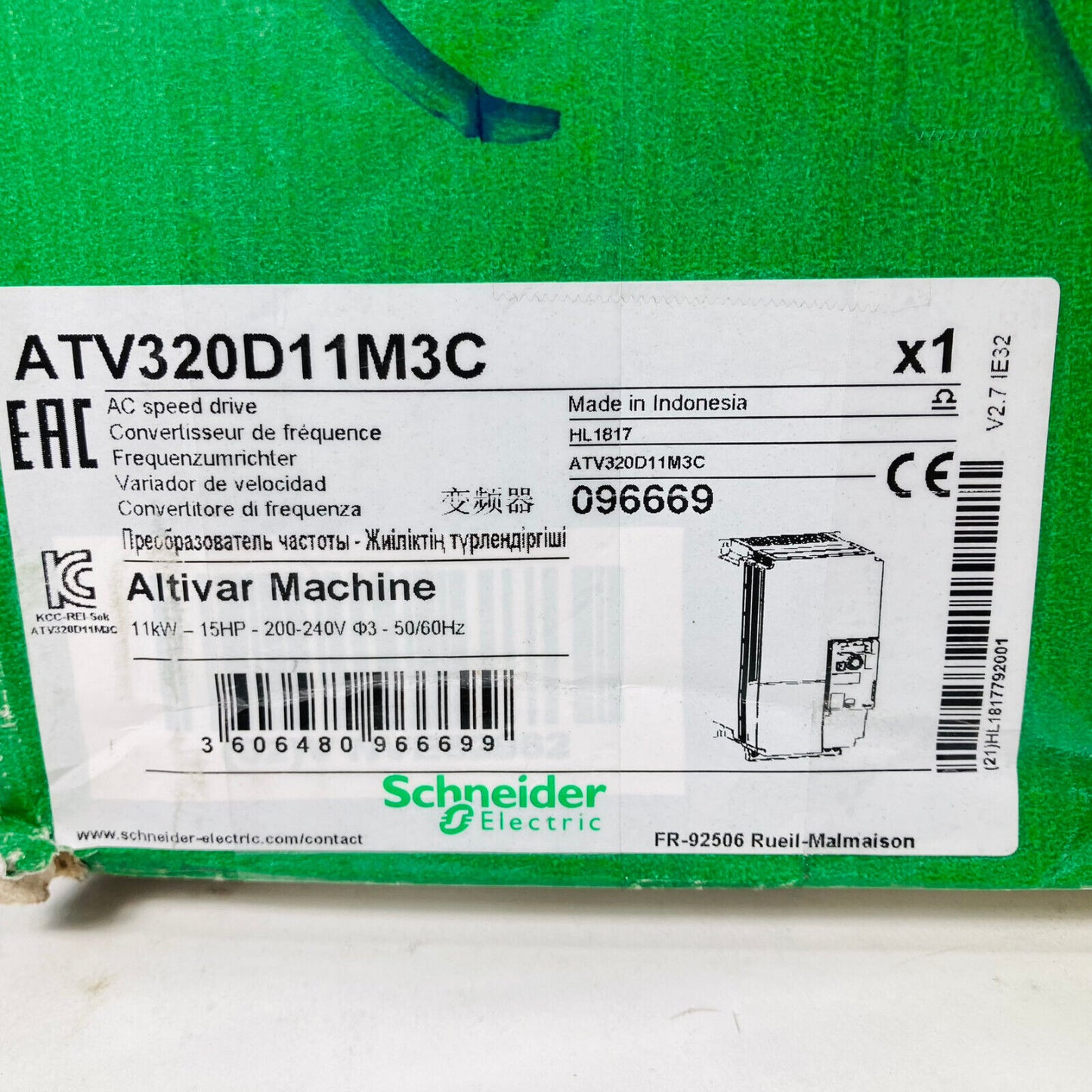 New Schneider ATV320D11M3C Variable Frequency Drive