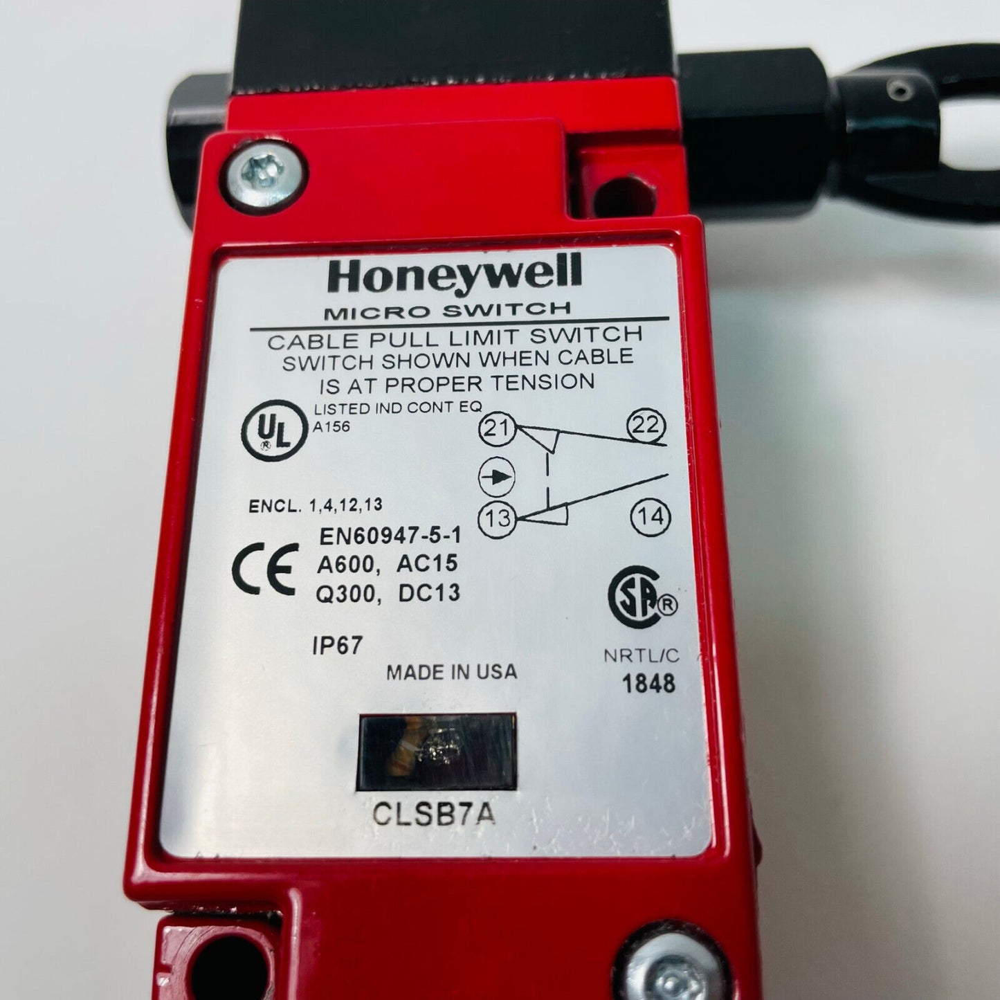 NEW HONEYWELL CLSB7A MICROSWITCH CABLE PULL LIMIT SWITCH