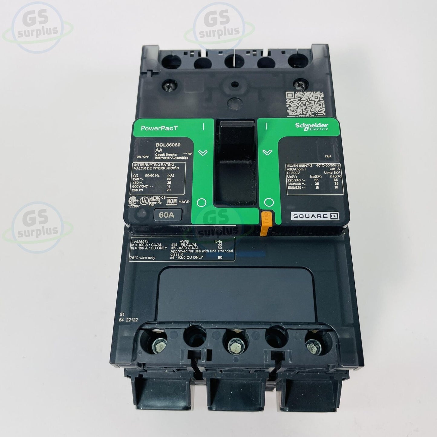 New SCHNEIDER BGL36060AA PowerPact BG60 Circuit Breaker BGL36060