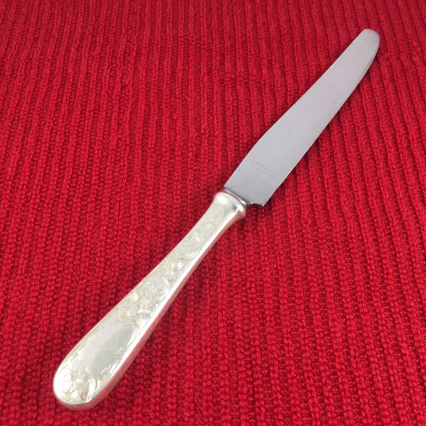 Kirk Engraved Old Maryland 9 5/8" New French Hollow Sterling Handle Knife