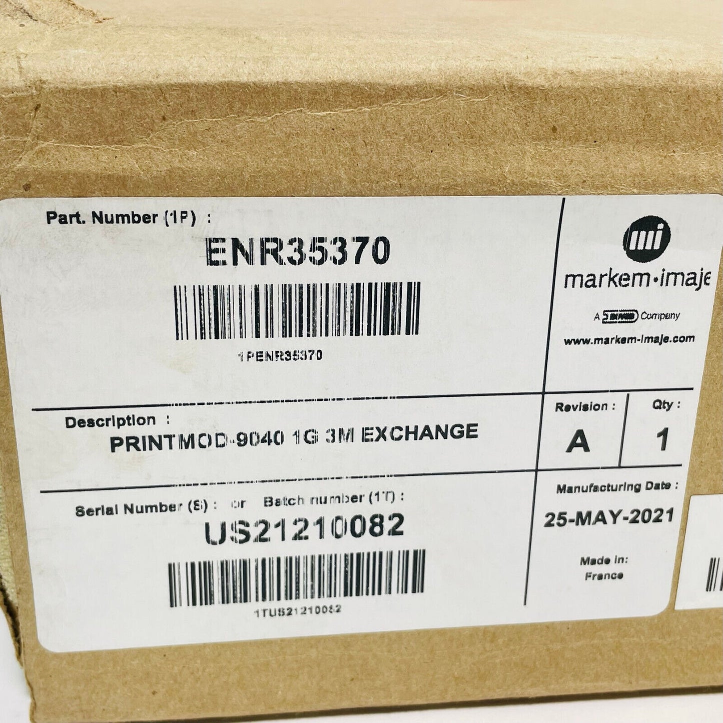 MARKEM IMAJE ENR35370 Print Head Printmod-9040 1G 3M Exchange, Remanufactured